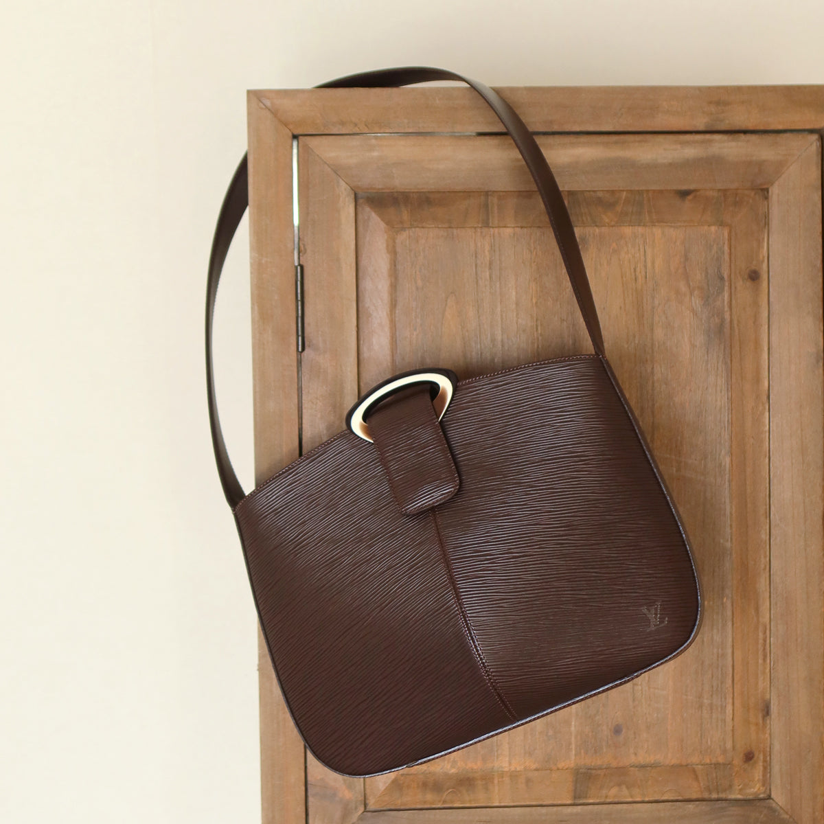 Louis Vuitton Vintage Brown Epi Leather Buckle Shoulder Bag