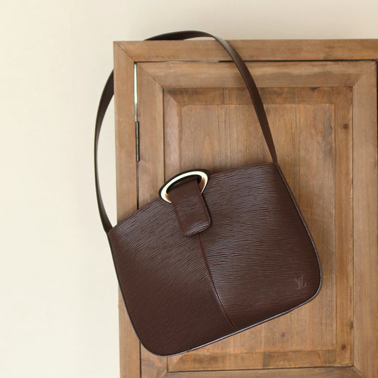Louis Vuitton Vintage Brown Epi Leather Buckle Shoulder Bag