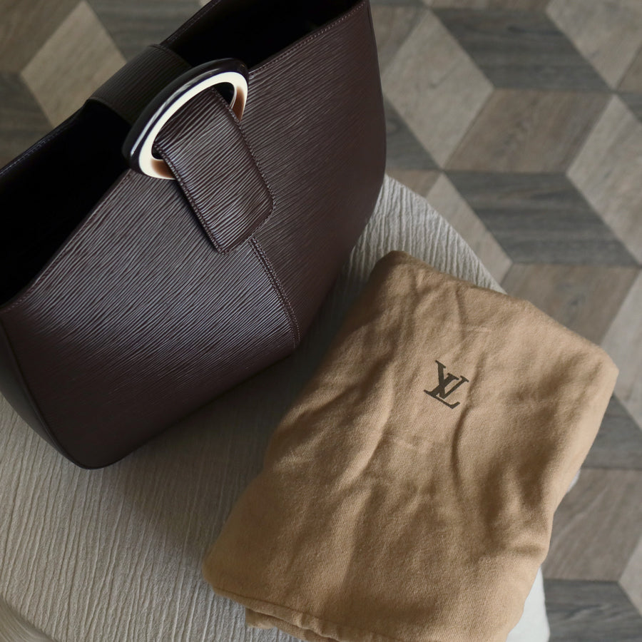 Louis Vuitton Vintage Brown Epi Leather Buckle Shoulder Bag