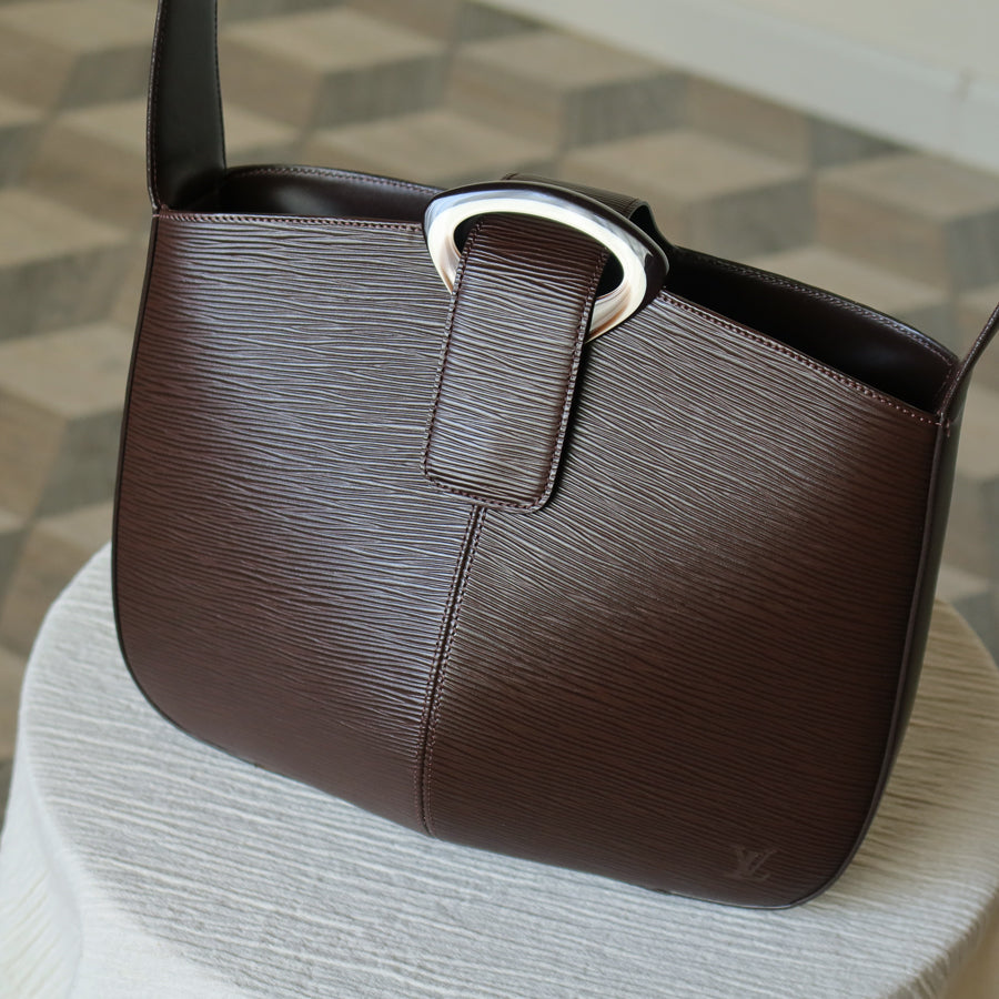Louis Vuitton Vintage Brown Epi Leather Buckle Shoulder Bag