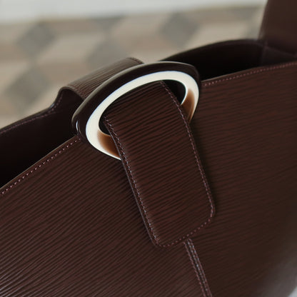 Louis Vuitton Vintage Brown Epi Leather Buckle Shoulder Bag