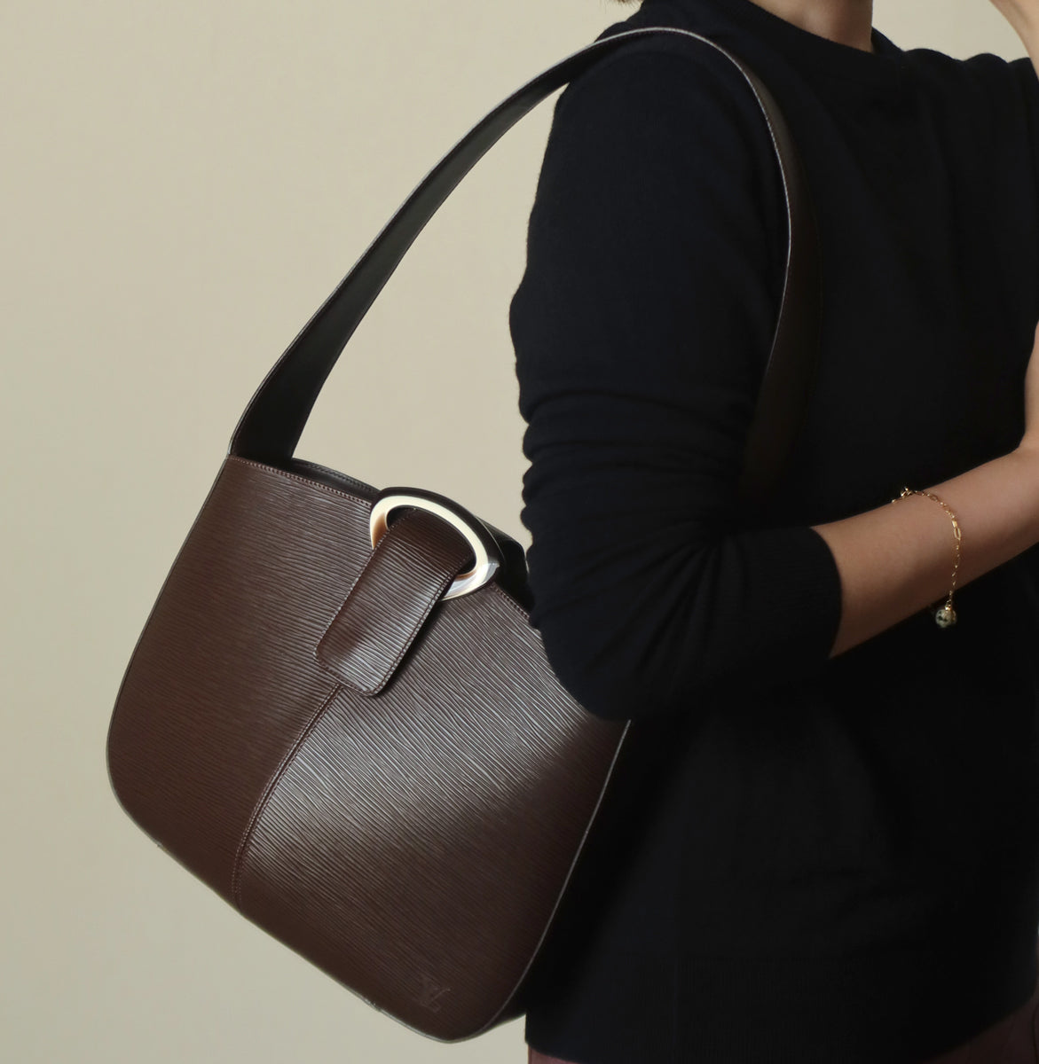 Louis Vuitton Vintage Brown Epi Leather Buckle Shoulder Bag