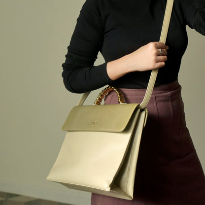 Loewe Vintage Pastel Green Dual Tone Velazquez Leather 2way Shoulder Bag