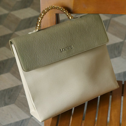 Loewe Vintage Pastel Green Dual Tone Velazquez Leather 2way Shoulder Bag