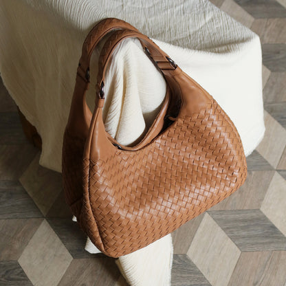 Bottega Veneta Vintage Caramel Brown Intrecciato Campana Hobo Shoulder Bag M2
