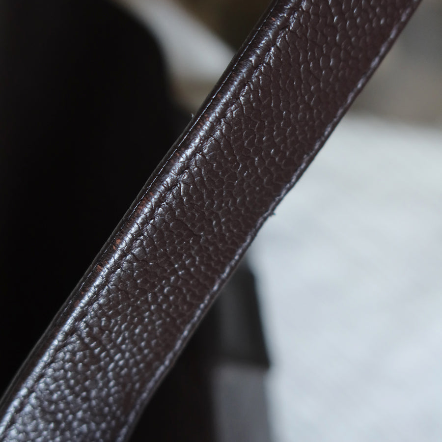 Chanel Vintage Dark Brown Caviar Leather Diamond Stitched Flap Shoulder Bag