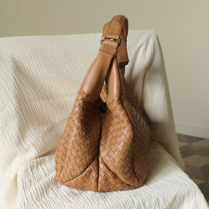Bottega Veneta Vintage Caramel Brown Intrecciato Campana Hobo Shoulder Bag M2