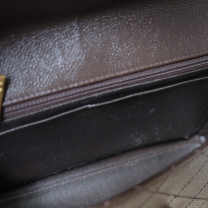 Chanel Vintage Black Caviar Leather Diamond Stitched Flap Shoulder Bag