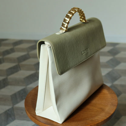 Loewe Vintage Pastel Green Dual Tone Velazquez Leather 2way Shoulder Bag