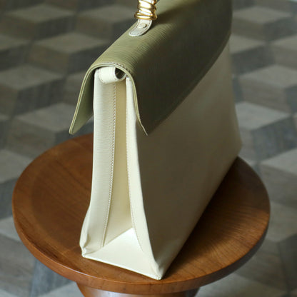 Loewe Vintage Pastel Green Dual Tone Velazquez Leather 2way Shoulder Bag