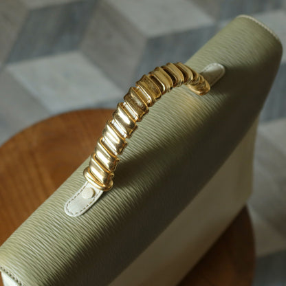 Loewe Vintage Pastel Green Dual Tone Velazquez Leather 2way Shoulder Bag