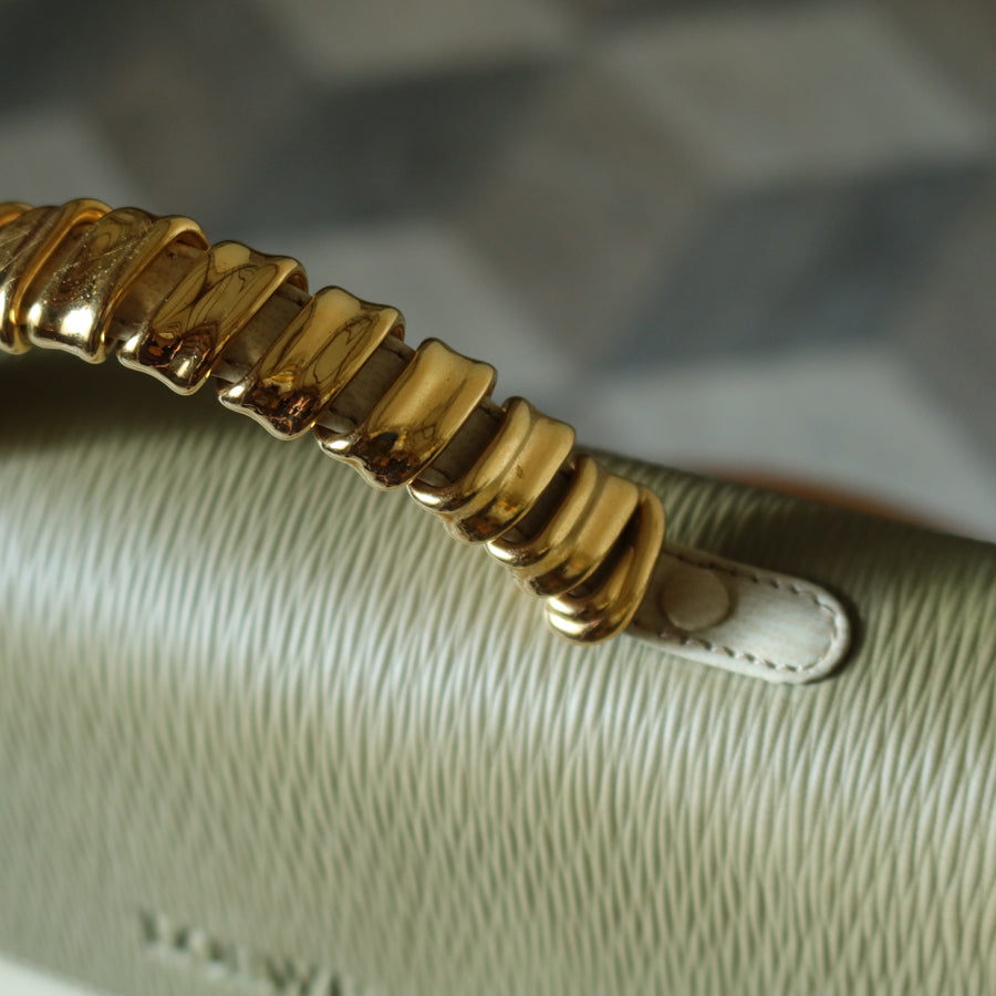 Loewe Vintage Pastel Green Dual Tone Velazquez Leather 2way Shoulder Bag