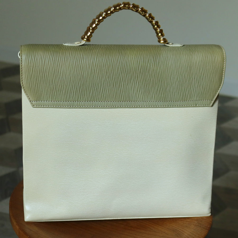 Loewe Vintage Pastel Green Dual Tone Velazquez Leather 2way Shoulder Bag
