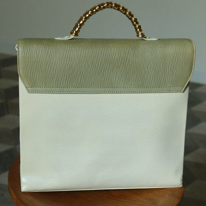 Loewe Vintage Pastel Green Dual Tone Velazquez Leather 2way Shoulder Bag