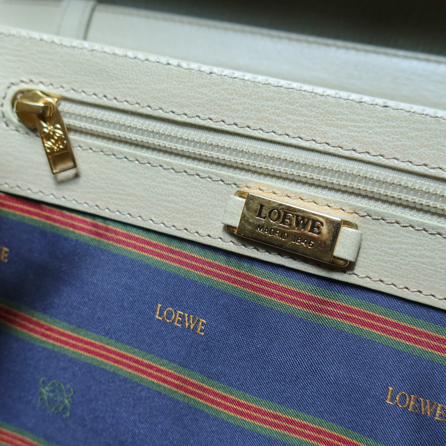 Loewe Vintage Pastel Green Dual Tone Velazquez Leather 2way Shoulder Bag