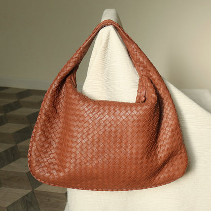 Bottega Veneta Vintage Coral Brown Intrecciato Weave Large Veneta Hobo Bag