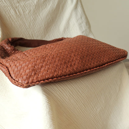 Bottega Veneta Vintage Coral Brown Intrecciato Weave Large Veneta Hobo Bag