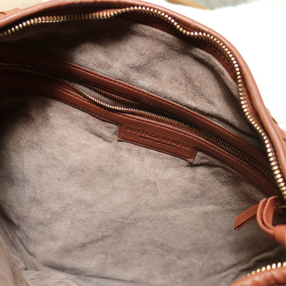 Bottega Veneta Vintage Coral Brown Intrecciato Weave Large Veneta Hobo Bag