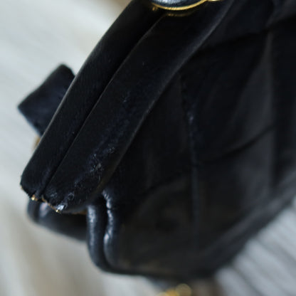 Chanel Vintage Matelasse Black Lambskin Quilted Shoulder & Belt Bag