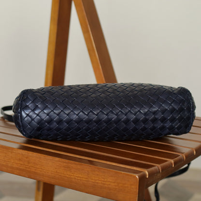 Bottega Veneta Vintage Intrecciato Weave Leather Kiss Lock Crossbody Flap Bag