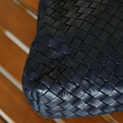 Bottega Veneta Vintage Intrecciato Weave Leather Kiss Lock Crossbody Flap Bag