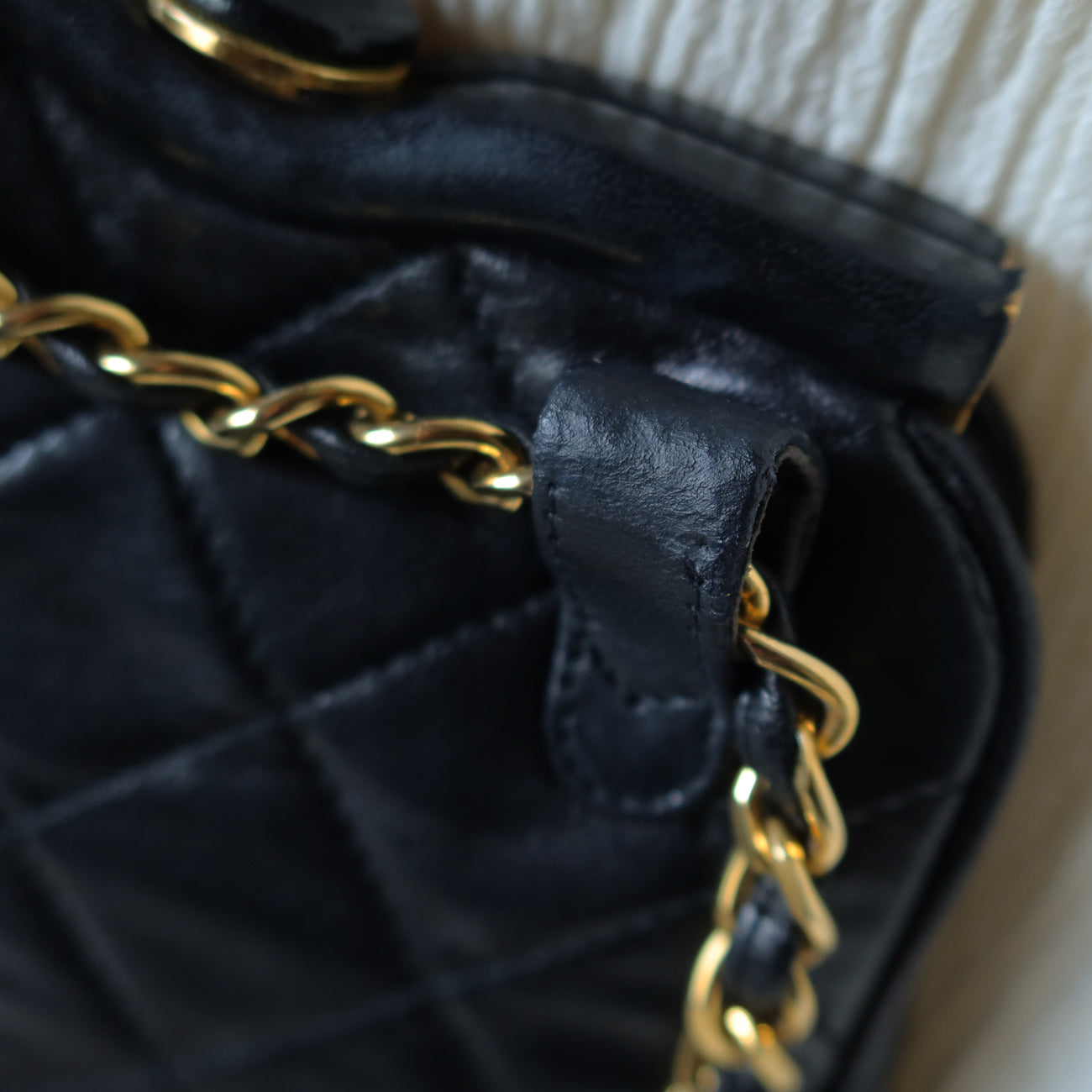 Chanel Vintage Matelasse Black Lambskin Quilted Shoulder & Belt Bag