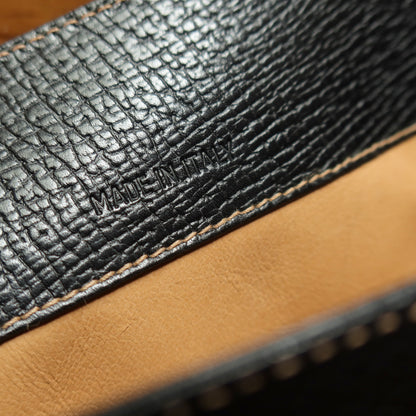 Loewe Vintage Black Brown Grained Leather Twisted Knot 2way Shoulder Flap Bag