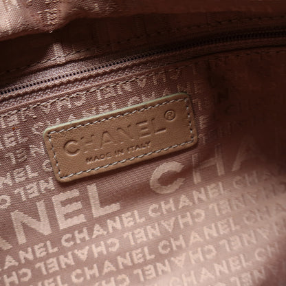 Rare Chanel Vintage Dusty Pink Caviar Leather Block Stitching CC Tassel Hobo Tote Bag