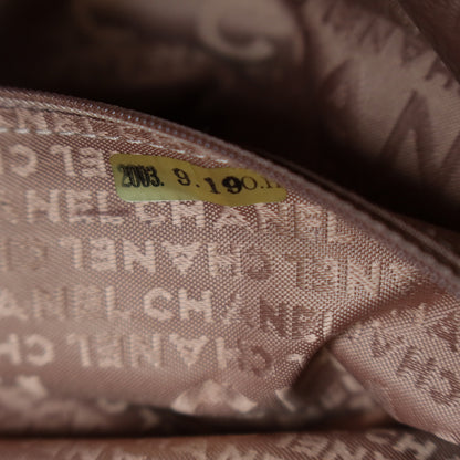 Rare Chanel Vintage Dusty Pink Caviar Leather Block Stitching CC Tassel Hobo Tote Bag