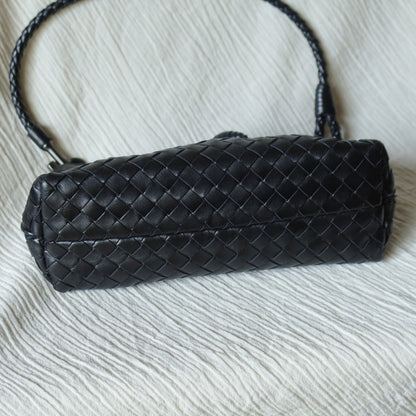 Bottega Veneta Vintage Black Intrecciato Weave Mini Pochette Clutch Shoulder Bag S2