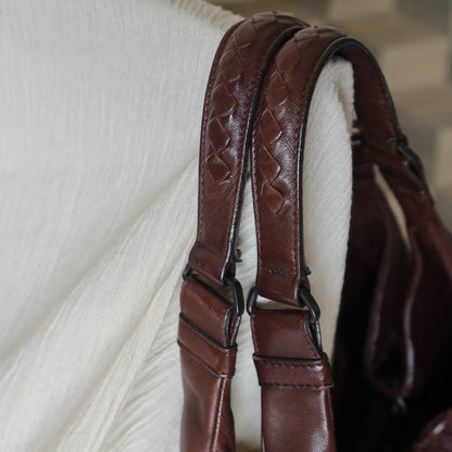 Bottega Veneta Vintage Dark Brown Medium Intrecciato Hobo Tote Bag M