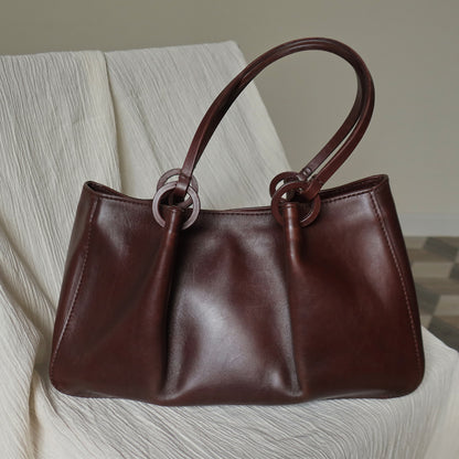 Gucci Vintage Dark Brown Leather Daily Tote Shoulder Bag
