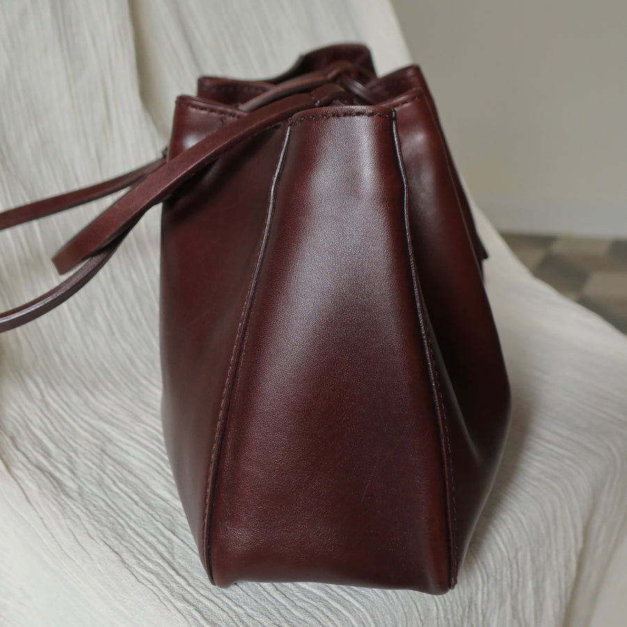 Gucci Vintage Dark Brown Leather Daily Tote Shoulder Bag