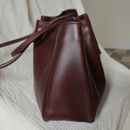 Gucci Vintage Dark Brown Leather Daily Tote Shoulder Bag