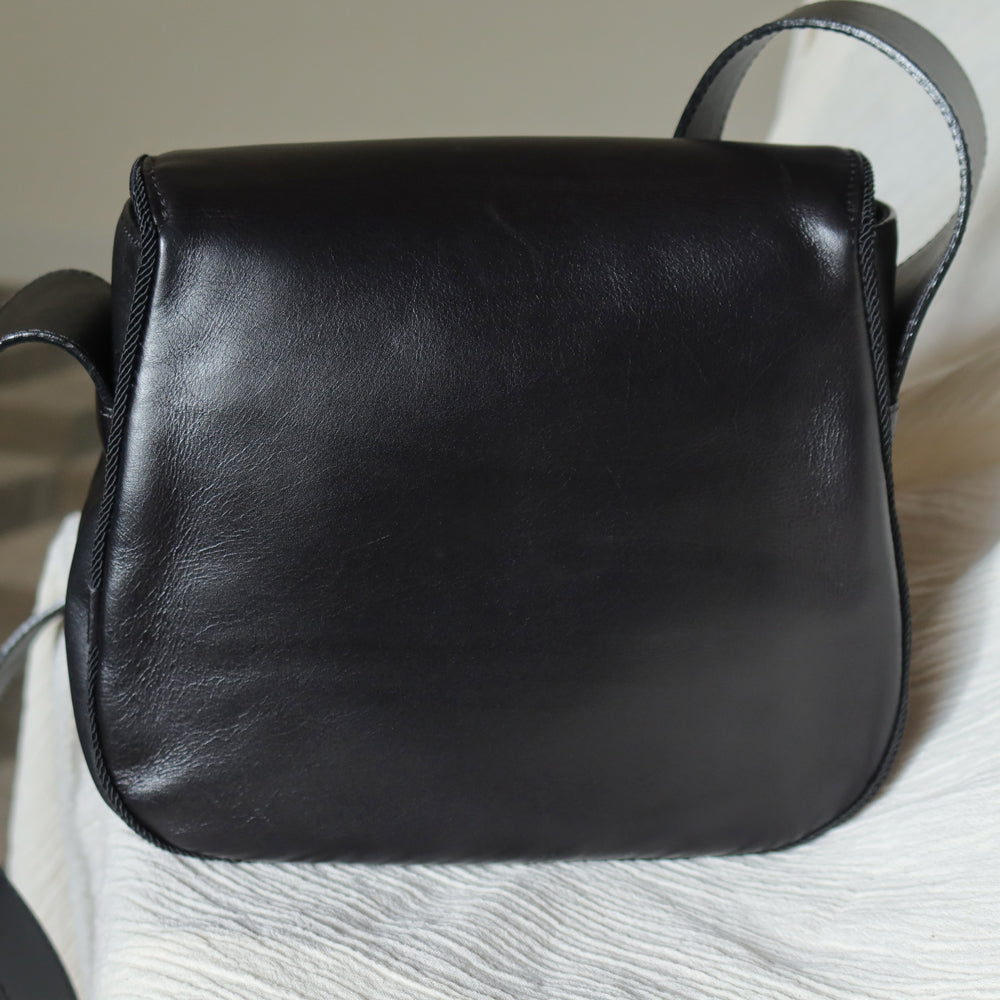 Christian Dior Vintage Gold Fringe Charm Leather Crossbody Sling Bag
