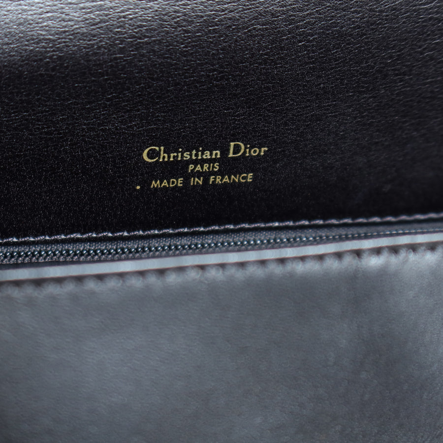 Christian Dior Vintage Gold Fringe Charm Leather Crossbody Sling Bag