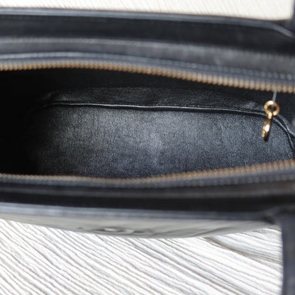 Vintage Chanel Black Lambskin V stitch Coco mark Top Handle Kelly Bag