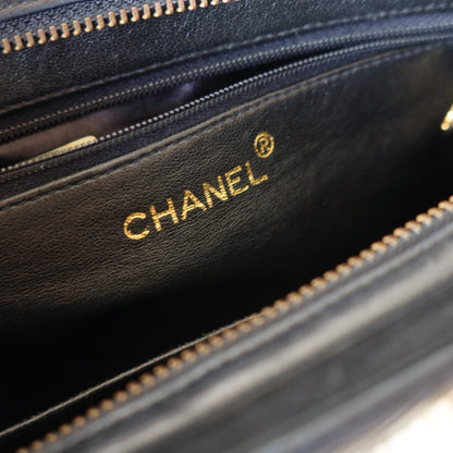 Vintage Chanel Black Lambskin V stitch Coco mark Top Handle Kelly Bag