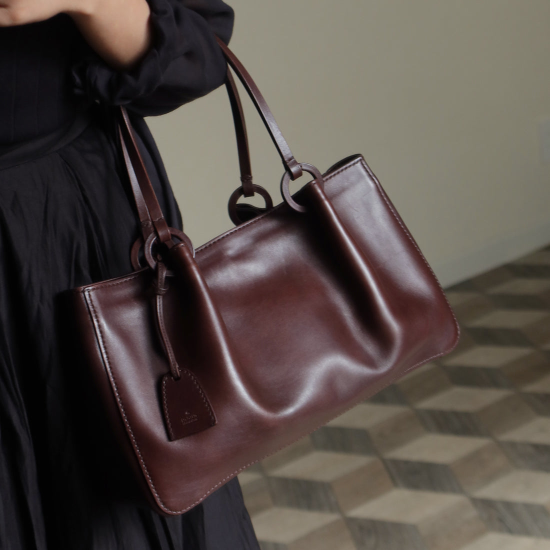 Gucci Vintage Dark Brown Leather Daily Tote Shoulder Bag