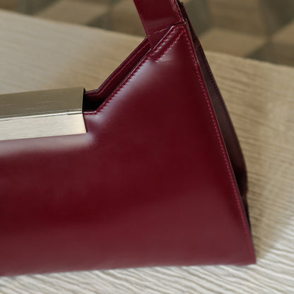 Salvatore Ferragamo Vintage Burgundy Leather Gancini Flap Shoulder Bag