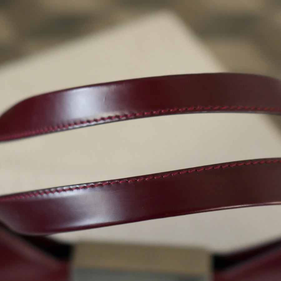 Salvatore Ferragamo Vintage Burgundy Leather Gancini Flap Shoulder Bag