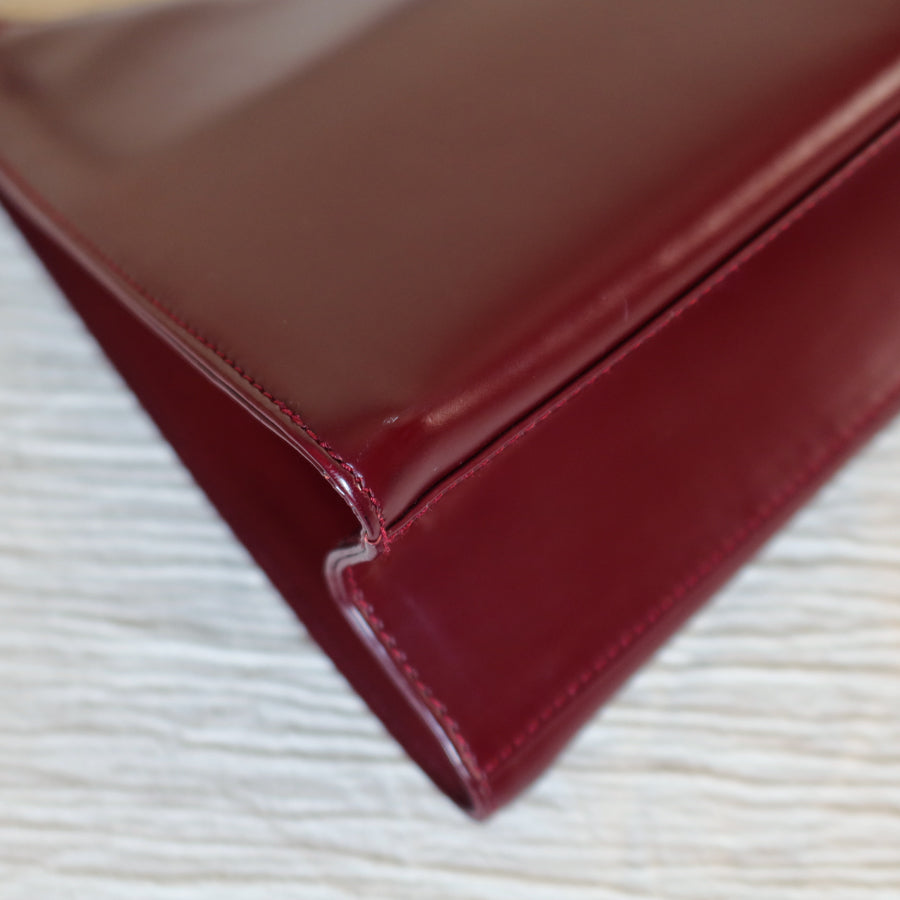 Salvatore Ferragamo Vintage Burgundy Leather Gancini Flap Shoulder Bag