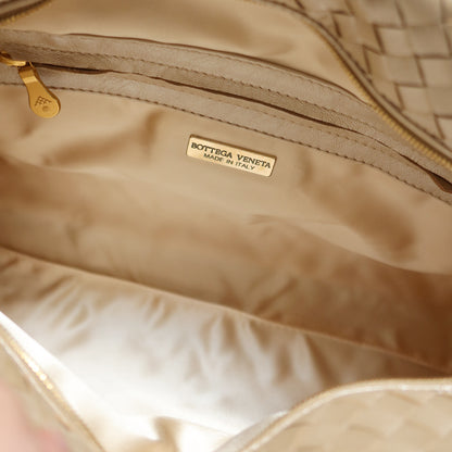 Rare Bottega Veneta Vintage Shimmer Ivory Pearl Intrecciato Braided Strap Shoulder Bag