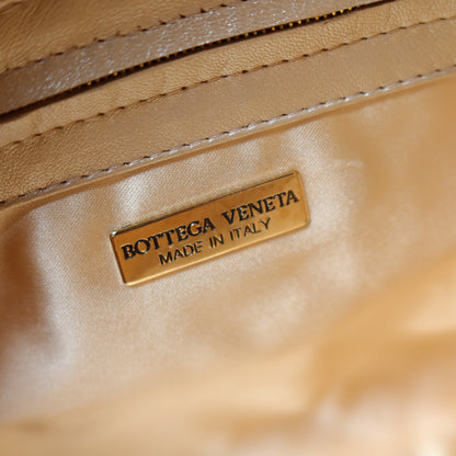 Rare Bottega Veneta Vintage Shimmer Ivory Pearl Intrecciato Braided Strap Shoulder Bag