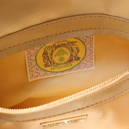 Rare Bottega Veneta Vintage Shimmer Ivory Pearl Intrecciato Braided Strap Shoulder Bag