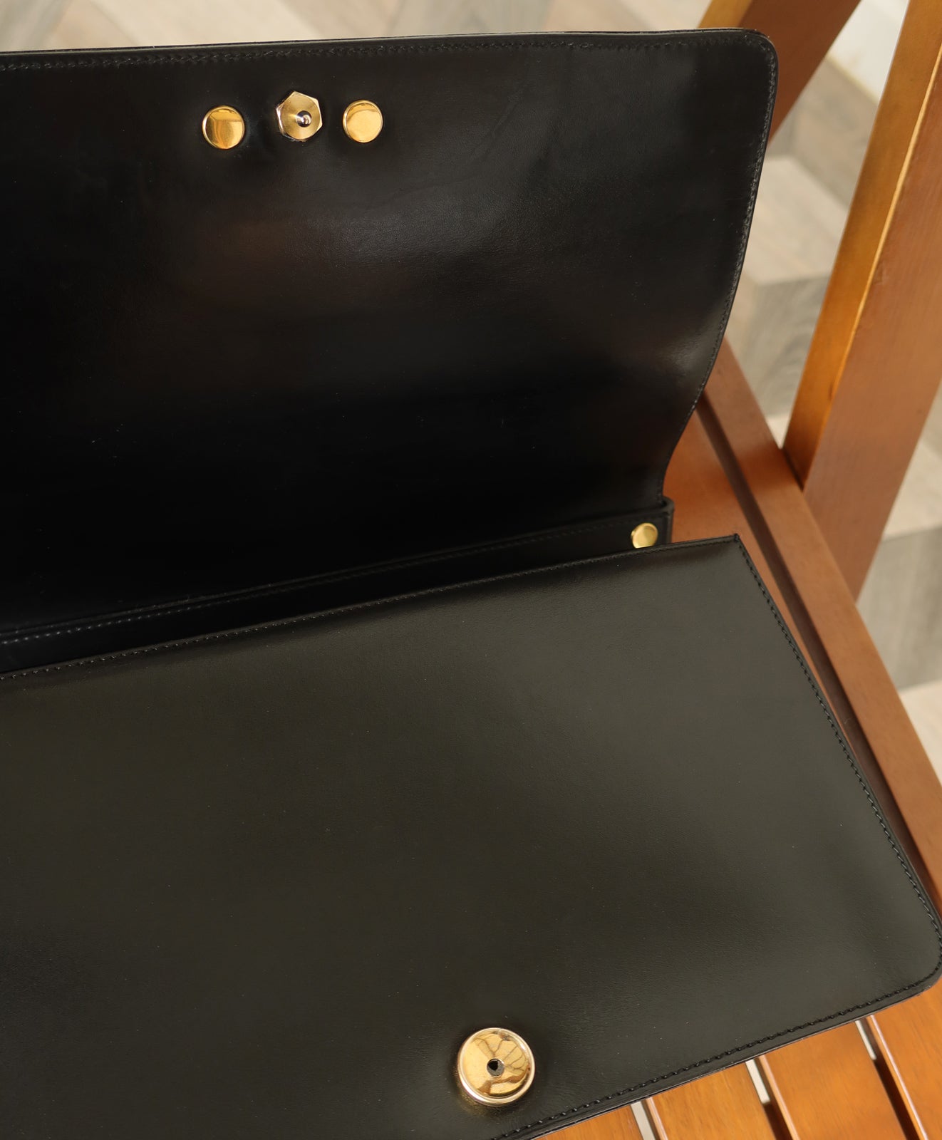Christian Dior Vintage Black Leather Box Shoulder Bag