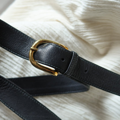 Gucci Vintage Black Suede Leather Bamboo Handle Gold Buckle Shoulder Flap Bag