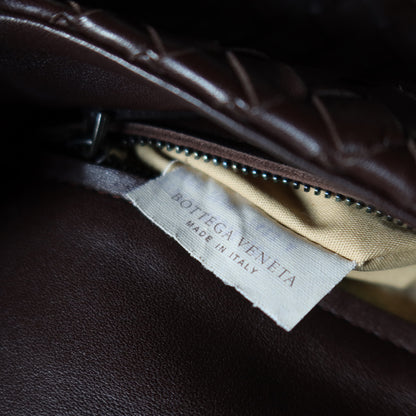 Bottega Veneta Vintage Dark Brown Intrecciato Ring Hobo Shoulder Flap Bag