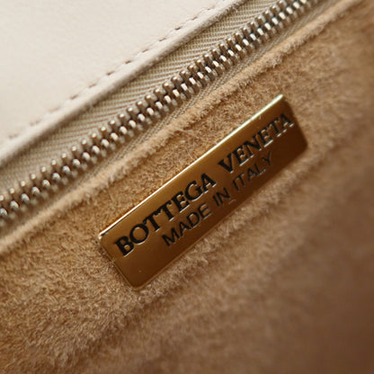 Rare Bottega Veneta Vintage Ivory Intrecciato Weave Leather Classic Bag