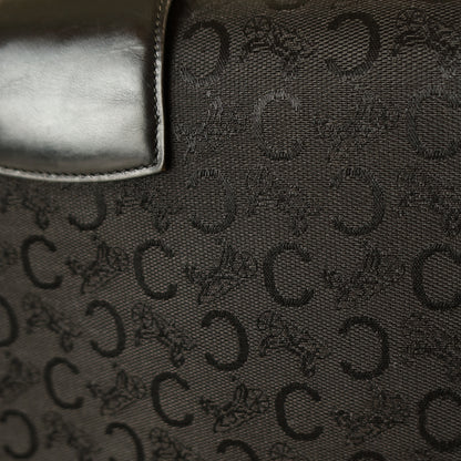 Celine Vintage Black Leather C Macadam Horse Carriage Shoulder Bag